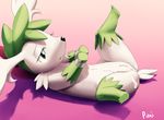  arms_tied bound cum female feral legs_up lying nintendo on_back pienji pok&#233;mon pok&eacute;mon pussy shaymin solo tears video_games 