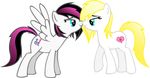  aryanne blonde_hair blue_eyes cutie_mark cyan_eyes duo earth_pony equine fur hair horse mammal my_little_pony nazi original_character pegasus plain_background pony smile swastika transparent_background two_tone_hair varla_streak varlastreak white_fur wings 