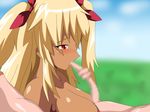  bestiality blonde_hair boar breasts censored faceless_male fellatio female feral hair human interspecies male mammal nude oral oral_sex penis petaneko porcine porcine_penis red_eyes sex straight twintails 