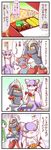  bisharp comic commentary gallade gen_4_pokemon gen_5_pokemon highres mienshao no_humans obentou omelet pokemon pokemon_(creature) rice sougetsu_(yosinoya35) tamagoyaki translated weavile 