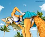  bent_over canine clothed clothing female fox looking_at_viewer mammal paintchaser pussy skimpy solo 
