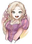  alternate_hairstyle bad_id bad_pixiv_id blonde_hair braid cosplay danganronpa flower green_eyes hair_flower hair_ornament long_hair open_mouth puffy_sleeves rapunzel_(disney) rapunzel_(disney)_(cosplay) runi_(geeniee25) smile solo sonia_nevermind super_danganronpa_2 tangled very_long_hair 