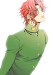  androgynous bad_id bad_pixiv_id earrings fujimura_(marina) gakuran green_eyes jewelry jojo_no_kimyou_na_bouken kakyouin_noriaki male_focus red_hair school_uniform solo 