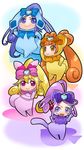  :d aida_mana arm_up blonde_hair blue_eyes blue_hair blush bow brown_hair bunny_tail cosplay costume cure_diamond cure_heart cure_rosetta cure_sword davi_(dokidoki!_precure) davi_(dokidoki!_precure)_(cosplay) dokidoki!_precure full_body heart hirai_yukio hishikawa_rikka kenzaki_makoto long_hair looking_afar looking_at_viewer multiple_girls open_mouth pink_bow pink_eyes ponytail precure purple_hair rakeru_(dokidoki!_precure) rakeru_(dokidoki!_precure)_(cosplay) rance_(dokidoki!_precure) rance_(dokidoki!_precure)_(cosplay) sharuru_(dokidoki!_precure) sharuru_(dokidoki!_precure)_(cosplay) smile standing tail v-shaped_eyebrows very_long_hair walking yellow_eyes yotsuba_alice 