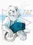  clothing feline lion male mammal muttmonster pants solo suspenders taz 