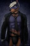  canine collar doberman dog dog_tags handcuffs invalid_tag male mammal necktie police_baton shackles strype 