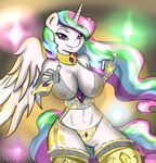  anthro anthrofied armor big_breasts breasts cutie_mark dawntrotter equine female friendship_is_magic fur hair horn long_hair looking_at_viewer mammal my_little_pony panties princess_celestia_(mlp) solo underwear unicorn winged_unicorn wings 