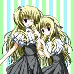  azumi_no_kayoshi blonde_hair dress laila_(venus_versus_virus) lola_(venus_versus_virus) long_hair multiple_girls purple_eyes venus_versus_virus 