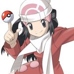  alternate_costume bad_id bad_pixiv_id balancing beanie black_eyes black_hair coat hair_ornament hairclip hat hikari_(pokemon) long_hair poke_ball poke_ball_(generic) pokemon pokemon_(game) pokemon_dppt pokemon_platinum scarf simple_background smirk solo white_background white_scarf winter_clothes yagitori 