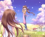  2girls clannad duplicate furukawa_akio furukawa_sanae garbage_doll girl_from_the_illusionary_world grass multiple_girls sparkle zen 