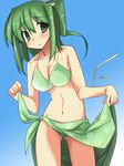  absurdres ase_(nigesapo) bikini daiyousei green_eyes green_hair highres sarong short_hair side_ponytail solo swimsuit touhou wings 
