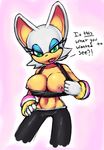  anthro areola bat big_breasts breasts drxsmokey english_text erect_nipples female flashing green_eyes hair mammal nipples rouge_the_bat sega solo sonic_(series) text undressing white_hair 