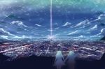 bad_id bad_pixiv_id city_lights cityscape hands_together hat lowres maribel_hearn multiple_girls night septet_(zrca_janne) silhouette touhou usami_renko 