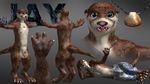  anthro balls butt fur jay male mammal mustelid nipples open_mouth otter penis piercing solo tongue 