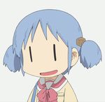  animated animated_gif blue_hair lowres naganohara_mio nichijou open_mouth school_uniform simple_background solo talking tokisadame_school_uniform twintails |_| 