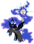  cloak crossover equine evil fangs female friendship_is_magic hi_res horn jackos92 keyblade kingdom_hearts magic mammal my_little_pony nightmare_moon_(mlp) smile solo sword vector weapon winged_unicorn wings 
