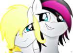  aryanne blonde_hair blue_eyes duo equine female friendship_is_magic fur hair hi_res horse long_hair mammal multi-colored_hair my_little_pony original_character pegasus plain_background pony smile teeth two_tone_hair varla_streak varlastreak white_background white_fur wings 