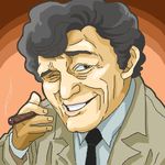  cigar columbo columbo_(detective) curly_hair leomi_nag lowres necktie raincoat simple_background sketch smirk 