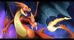  charizard dragon fire izzyreddragon mega_charizard mega_charizard_y mega_evolution nintendo pok&#233;mon pok&eacute;mon teeth video_games 