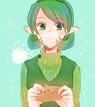  bad_id bad_pixiv_id green_eyes green_hair green_hairband hairband instrument ocarina ocha_(tkkkko) pointy_ears saria smile solo the_legend_of_zelda the_legend_of_zelda:_ocarina_of_time 