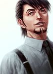  bibirii brown_hair facial_hair kaburagi_t_kotetsu male_focus necktie solo stubble suspenders tiger_&amp;_bunny 