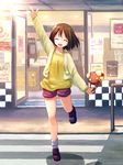  bag brown_hair casual closed_eyes hair_ornament hairclip handbag hirasawa_yui k-on! open_mouth solo yakka 