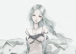  bad_id bad_pixiv_id banned_artist lips long_hair original pale_skin shirt_slip silver_(color) silver_hair solo wind yoshii 