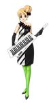  bad_id bad_pixiv_id blonde_hair blue_eyes don't_say_&quot;lazy&quot; eyebrows full_body green_legwear hair_bun instrument k-on! keytar kotobuki_tsumugi pantyhose ruce short_hair solo standing transparent_background 