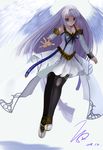  ancient_ys_vanished bad_id bad_pixiv_id blue_eyes dated hands legs miyazaki_byou reah_(ys) signature silver_hair solo thighhighs white_background wings ys ys_origin 