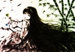  bamboo bamboo_forest branch forest fuu_(futian) houraisan_kaguya jeweled_branch_of_hourai long_hair nature solo sumi-e touhou traditional_media very_long_hair 
