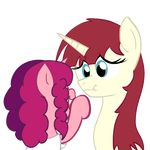  animated blinking boop cute duo equine female fur hair horn lauren_faust mammal marker_pony_(character) my_little_pony open_mouth pink_fur pink_hair plain_background red_hair teal_eyes transparent_background two_tone_hair unicorn yellow_fur young 