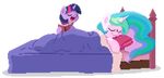  bed book cute duo equine eyes_closed female friendship_is_magic fur hair horn long_hair mammal multi-colored_hair my_little_pony open_mouth princess_celestia_(mlp) purple_eyes purple_fur purple_hair sleeping twilight_sparkle_(mlp) unicorn white_fur young 