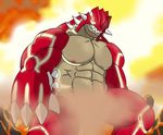  abs anthro biceps buffurun censored claws fangs featureless_crotch groudon legendary_pok&#233;mon male muscles nintendo nipples pecs pok&#233;mon pok&eacute;mon primal_groudon scales teeth video_games 