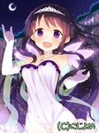  :d blush breasts character_request crescent_moon elbow_gloves gloves long_hair md5_mismatch medium_breasts moon muku_(muku-coffee) open_mouth purple_eyes smile solo valhalla_valkyries very_long_hair 