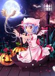  bat_wings bird blue_hair bow brick_floor cat cat_tail cross fingernails fish flower full_moon grass gyaza hat hat_with_ears high_heels jack-o'-lantern kemonomimi_mode lamppost moon nail_polish nebula night outdoors outstretched_arm petals puffy_short_sleeves puffy_sleeves red_eyes red_flower red_rose remilia_scarlet rose short_hair short_sleeves skirt skirt_set sky solo star_(sky) starry_sky tail tail_bow touhou umbrella wings wrist_cuffs 