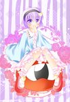  flower hairband komeiji_satori oversized_clothes purple_eyes purple_hair rose solo third_eye touhou white_water wide_sleeves 