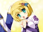  blonde_hair blush green_eyes kai petting shimesaba_kohada short_hair walpurgis 