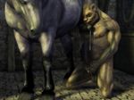  abs animal_genitalia anthro anthro_on_feral balls bestiality biceps big_penis cgi corwyn cum dripping equine feral gay handjob horse horsecock interspecies kneeling leaking licking male mammal masturbation muscles oral pecs penis tongue werebear 