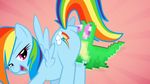  8-bit alligator blue_fur cutie_mark equine friendship_is_magic fur gummy_(mlp) hair horse mammal multi-colored_hair my_little_pony pegasus pony purple_eyes rainbow_dash_(mlp) rainbow_hair reptile scalie wings 