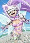  :d bodysuit breasts bttfghn building city cleavage cloud day digimon digimon_frontier fairymon flying glint gloves goggles happy light_rays long_hair medium_breasts midriff navel open_mouth pink_gloves pink_hair purple_gloves sky smile solo stadium sunlight teeth thighhighs wings 