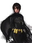 1girl bat_(symbol) batman_(series) black_bat black_eyes black_hair bodysuit cassandra_cain dc_comics female gloves highres solo 