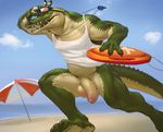  alligator anthro balls beach biceps big_balls big_muscles big_penis bottomless chubby claws clothing crocodile darkgem eyewear fangs glasses green_scales half-erect humanoid_penis league_of_legends lifeguard male musclegut muscles navel nipples open_mouth pecs penis renekton reptile running scalie seaside sharp_teeth shirt solo tank_top teeth thick_penis toe_claws uncut water 
