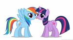  blue_fur cutie_mark duo equine female feral friendship_is_magic fur hair horn horse kissing lesbian licking looking_at_viewer loop mammal multi-colored_hair my_little_pony pegasus plain_background pony purple_eyes purple_fur purple_hair rainbow_dash_(mlp) rainbow_hair rainbow_tail tongue twilight_sparkle_(mlp) unknown_artist white_background winged_unicorn wings 