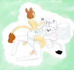  anthro bottle cute diaper duo feline female kimba kimba_the_white_lion lion liya_(kimba) male mammal rfswitched 