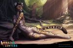  anthro breasts cheetah english_text feline female jungle mammal nipples nude pussy roots ruins solo sunlight text tree wildering 