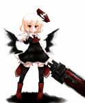  ascot blonde_hair blush cocozasa ex-rumia hair_ornament holding looking_at_viewer red_eyes rumia short_hair simple_background smile solo sword touhou weapon white_background 