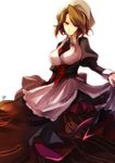  bad_id bad_pixiv_id blue_eyes brown_hair hat hoshigiri juliet_sleeves long_sleeves maid puffy_sleeves shannon skirt_hold smile umineko_no_naku_koro_ni 