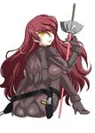  1girl artist_request ass atlus backboob belt bodysuit boots breasts catsuit evoker gloves grin huge_ass huge_breasts kirijou_mitsuru lipstick long_hair makeup megami_tensei mike_(zinn6) persona persona_3 persona_4 persona_4:_the_ultimate_in_mayonaka_arena rapier red_hair shadow_(persona) shin_megami_tensei sideboob sitting slit_pupils smile solo sword weapon yellow_eyes 