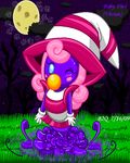  blue_eyes blush bowser2queen english_text female hair hat moon nintendo one_eye_closed paper_mario pink_hair solo text video_games vivian witch_hat young 