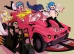  4boys bad_id bad_pixiv_id car con_potage creator_connection crossover dual_persona glowing_nipples ground_vehicle hummer iori_shirou kill_la_kill kinagase_tsumugu mikisugi_aikurou motor_vehicle motorcycle multiple_boys multiple_girls panty_&amp;_stocking_with_garterbelt panty_(psg) see-through_(psg) stocking_(psg) 